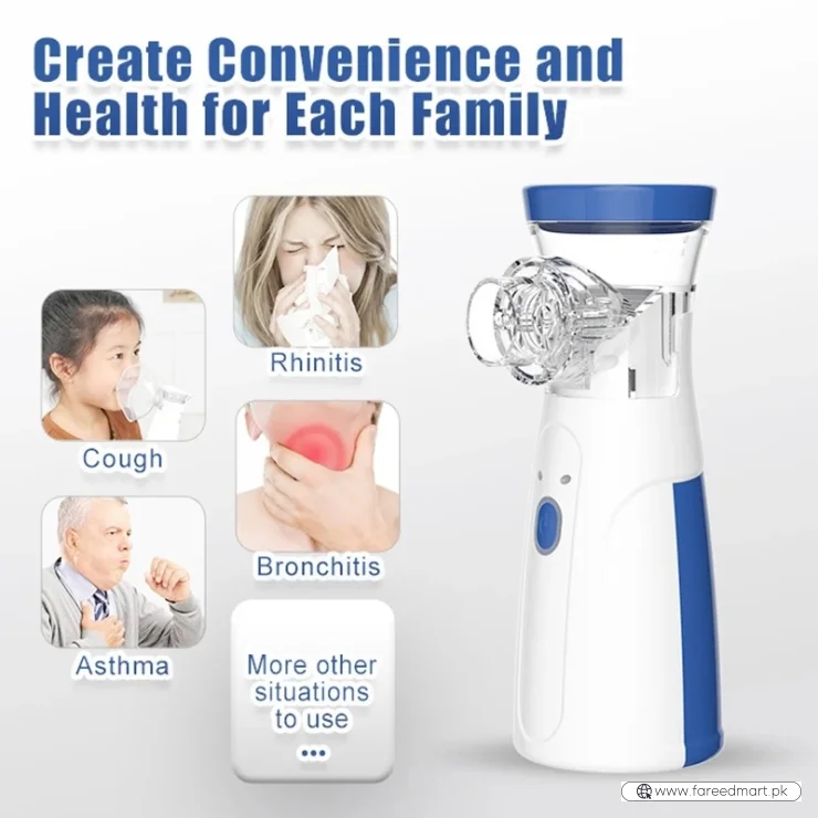 Portable Rechargeable Nebulizer Machine Asthma Inhaler 0.5L for Kids and Adults