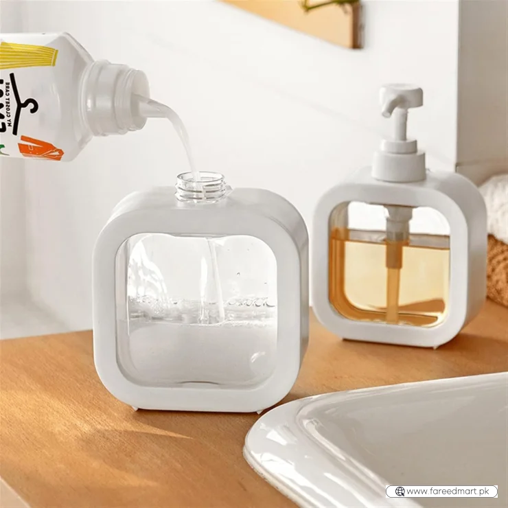 Portable Refillable Soap Dispenser Bottle | 300ml 500ml Clear Pump Bottle for Kitchen Bathroom Shower Lotion Shampoo