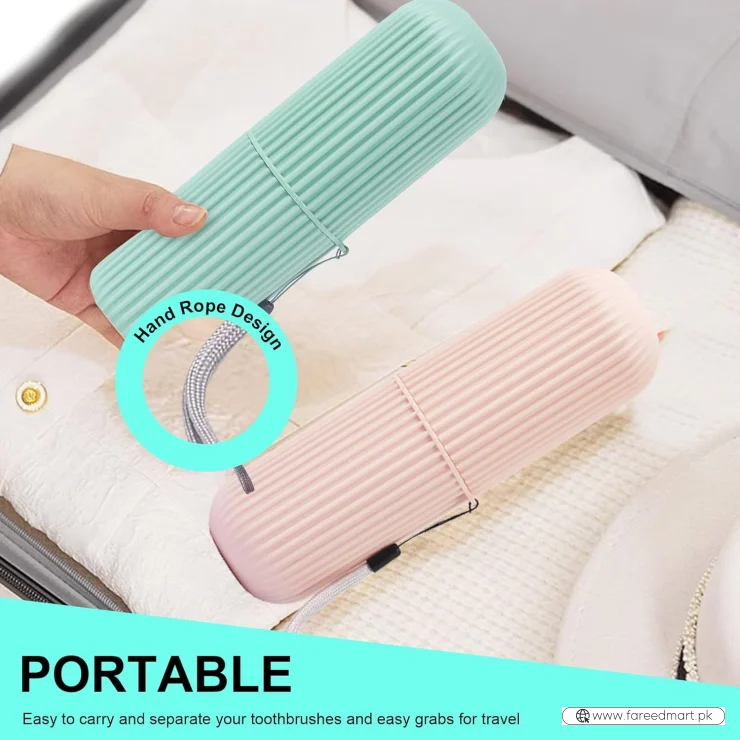 Portable Toothbrush & Toothpaste Holder Case | Travel Storage Box with Cup Function