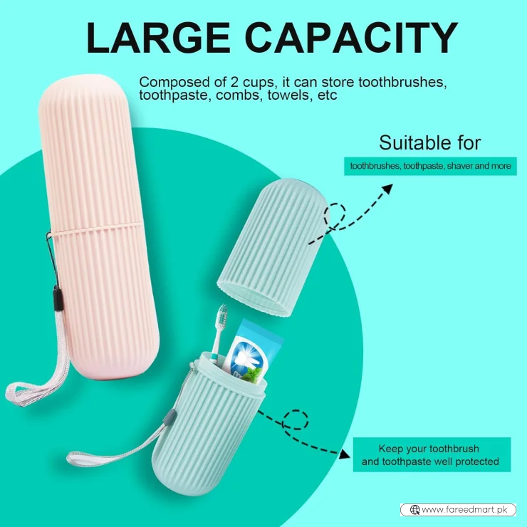 Portable Toothbrush & Toothpaste Holder Case | Travel Storage Box with Cup Function