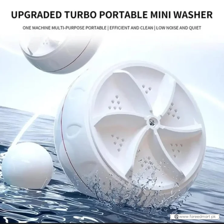 Portable USB Mini Turbo Washer | Ultrasonic Travel Washing Machine for Socks, Underwear & Dishes