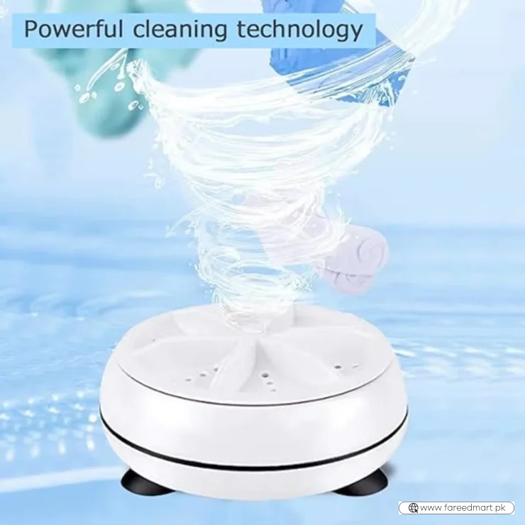 Portable USB Mini Turbo Washer | Ultrasonic Travel Washing Machine for Socks, Underwear & Dishes