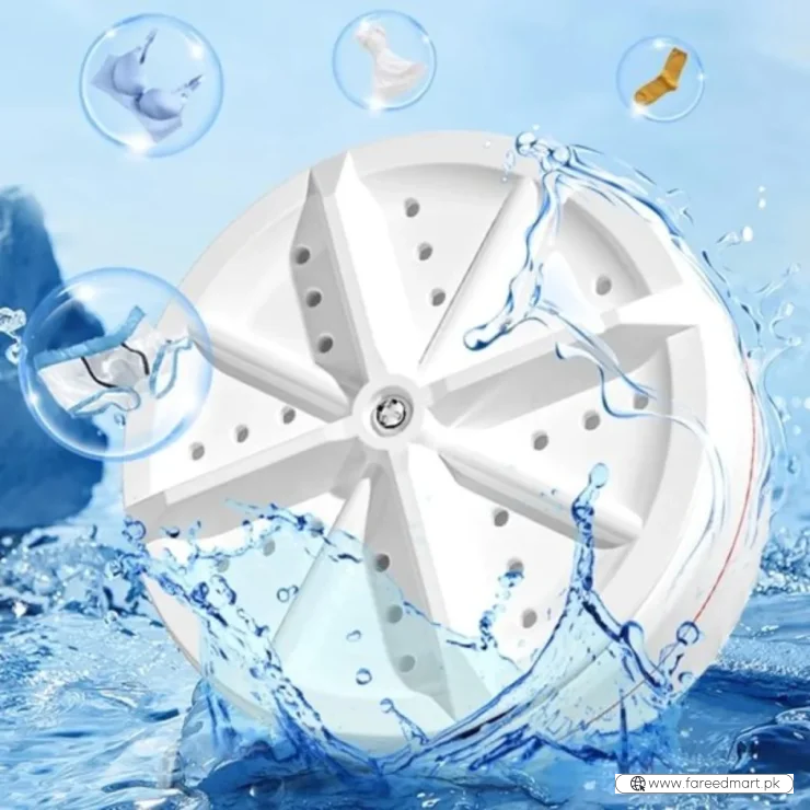 Portable USB Mini Turbo Washer | Ultrasonic Travel Washing Machine for Socks, Underwear & Dishes