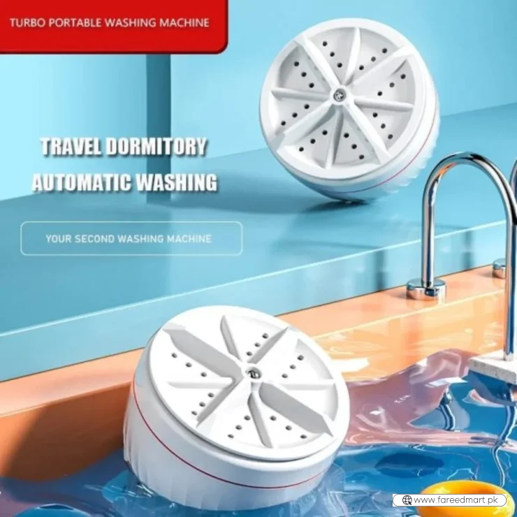 Portable USB Mini Turbo Washer | Ultrasonic Travel Washing Machine for Socks, Underwear & Dishes