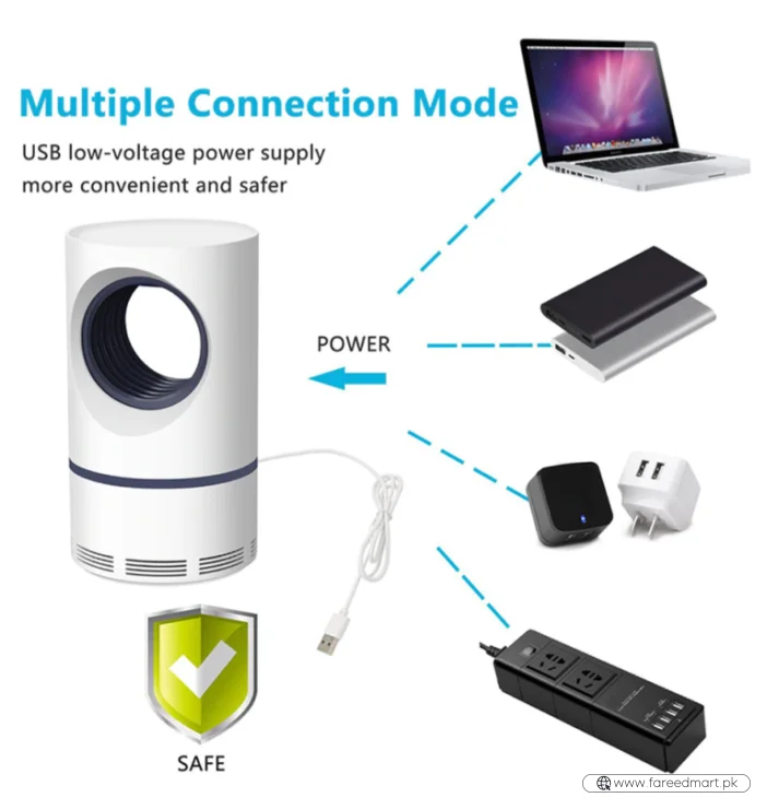Portable USB Mosquito Killer Lamp | Safe, Silent & Chemical-Free Insect Trap for Home & Travel