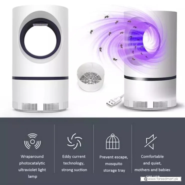 Portable USB Mosquito Killer Lamp | Safe, Silent & Chemical-Free Insect Trap for Home & Travel