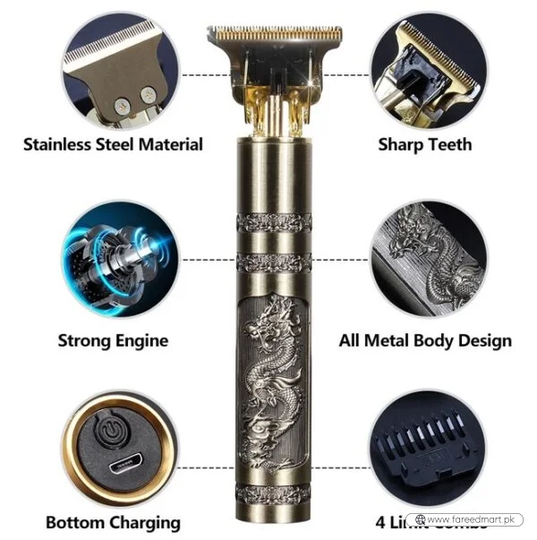Professional T9 Trimmer | Metal Body | Hair & Beard Trimmer | Precision Grooming Tool