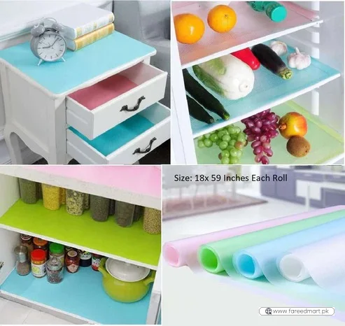Refrigerator, Table & Drawer Mats | Shelf Liners, Washable & Waterproof (Random Colors)