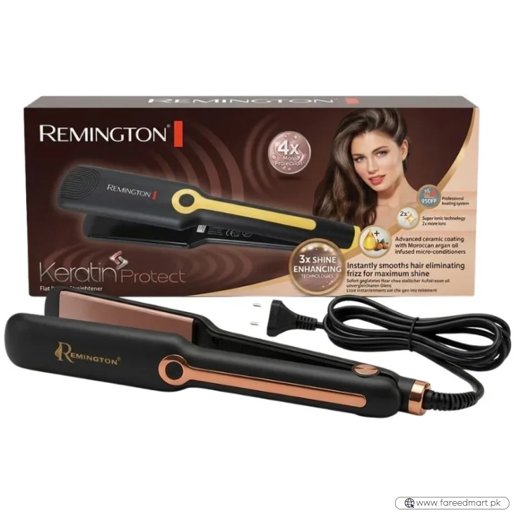 Remington Keratin Protect Intelligent Hair Straightener | Model FR 7033 | Ceramic Styling Plates with Keratin Technology