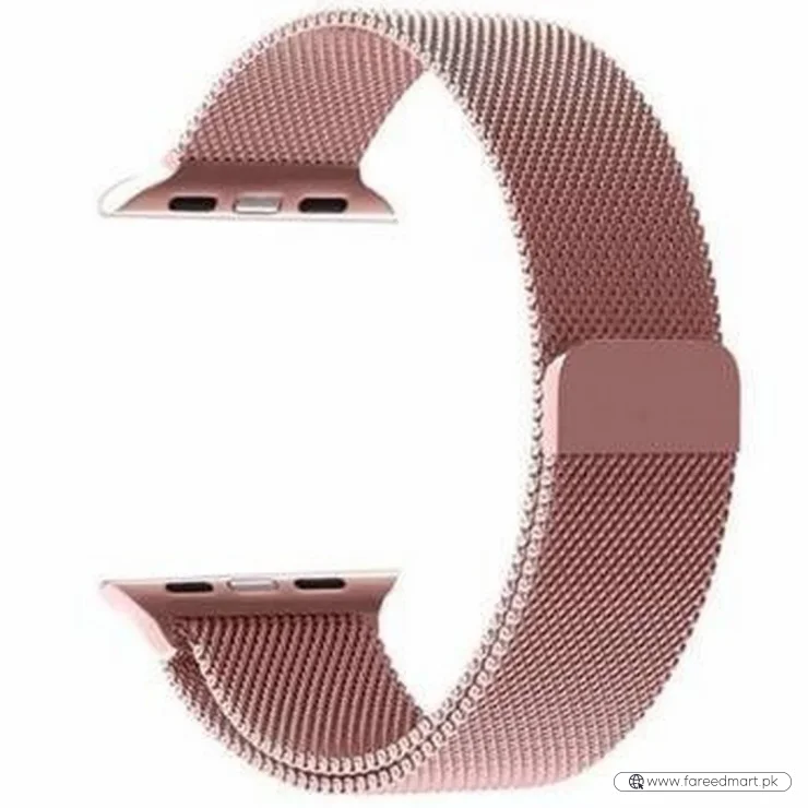 Rose Pink | Apple Watch Milanese Magnetic Loop Strap | Stainless Steel Band  | 42mm / 44mm / 45mm