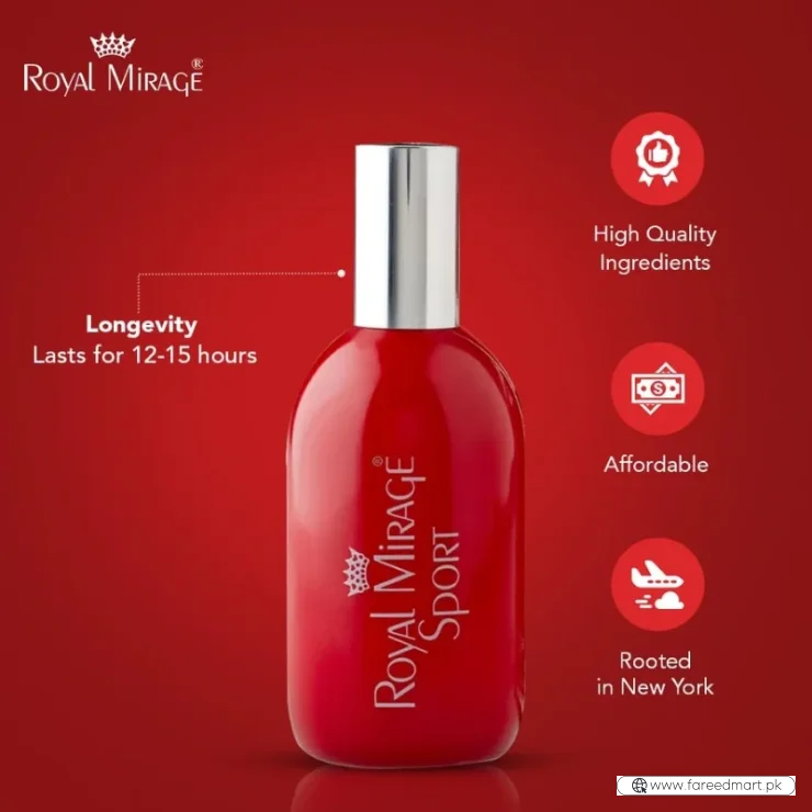 Royal Mirage Sport Eau De Cologne 120ml | Long-Lasting Refreshing Unisex Perfume