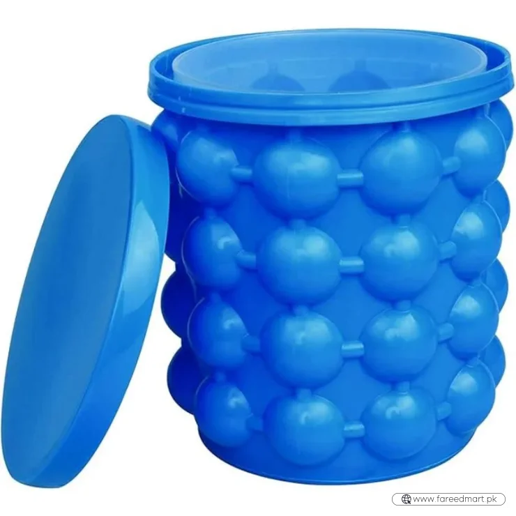 Silicone Ice Genie Cube Maker | 2-in-1 Ice Bucket Mold | Portable Soft Silicone Ice Cube Maker for Travel & Outdoor