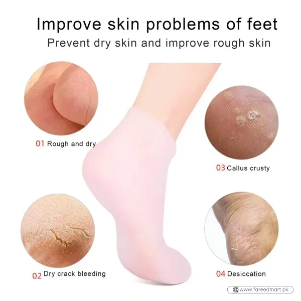 Silicone Jelly Socks | Ultra-Moisturizing Gel Foot Care & Spa Therapy | Without Box