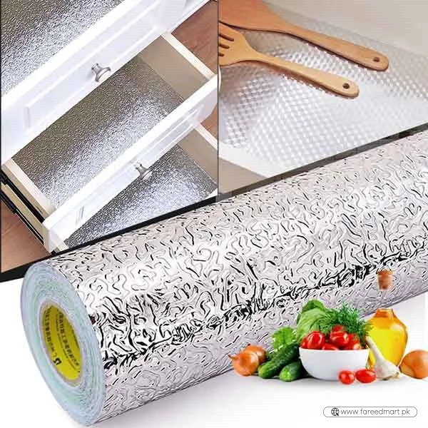 Silver Foil | Marble Sheet Sticker 40x200cm | Waterproof Self-Adhesive PVC Wallpaper for Furniture Walls