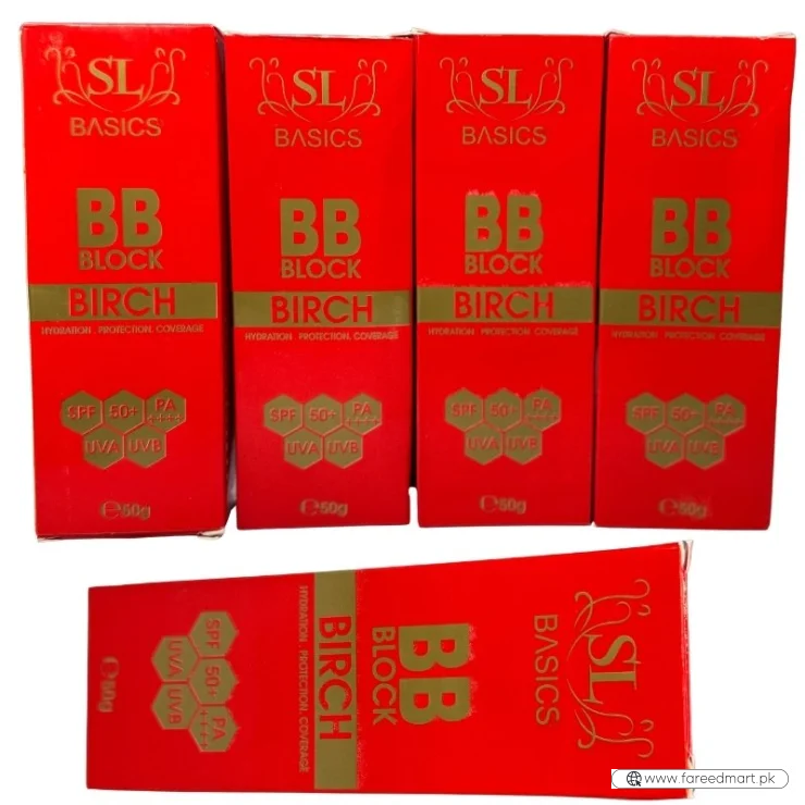 SL Basics BB Block SPF 50g | Tinted Sunscreen with Vitamin E, Lotus & Niacinamide