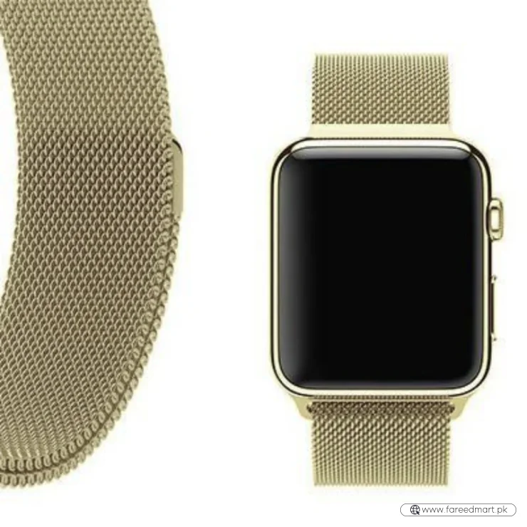 Soft Gold | Apple Watch Milanese Magnetic Loop Strap | Stainless Steel Band  | 42mm / 44mm / 45mm