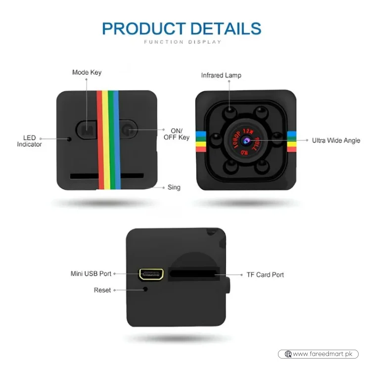 SQ11 Mini Camera HD 1080P  | Night Vision Motion Detection DVR Camcorder