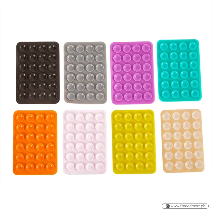 Stick & Grip Suction Cup Phone Holder | Reusable Silicone Pad | Random Color