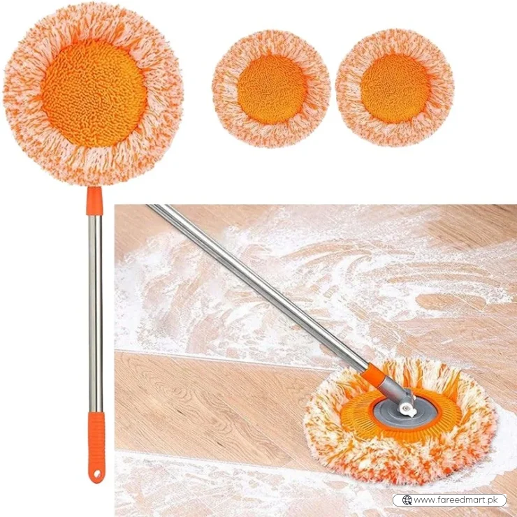 Sunflower Shape Cleaning Mop | 360° Rotating Extendable Microfiber | For Walls, Floors, Bathroom, Windows & Car Cleaning