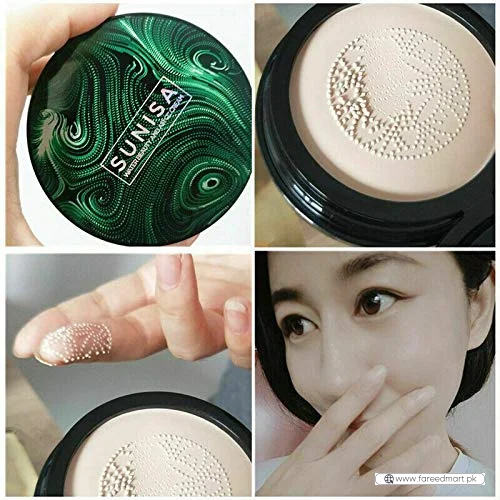 SUNISA 3-in-1 Air Cushion CC & BB Cream | Waterproof Moisturizing Foundation with Sponge
