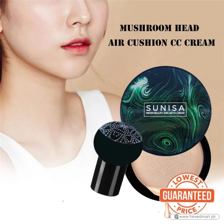 SUNISA 3-in-1 Air Cushion CC & BB Cream | Waterproof Moisturizing Foundation with Sponge