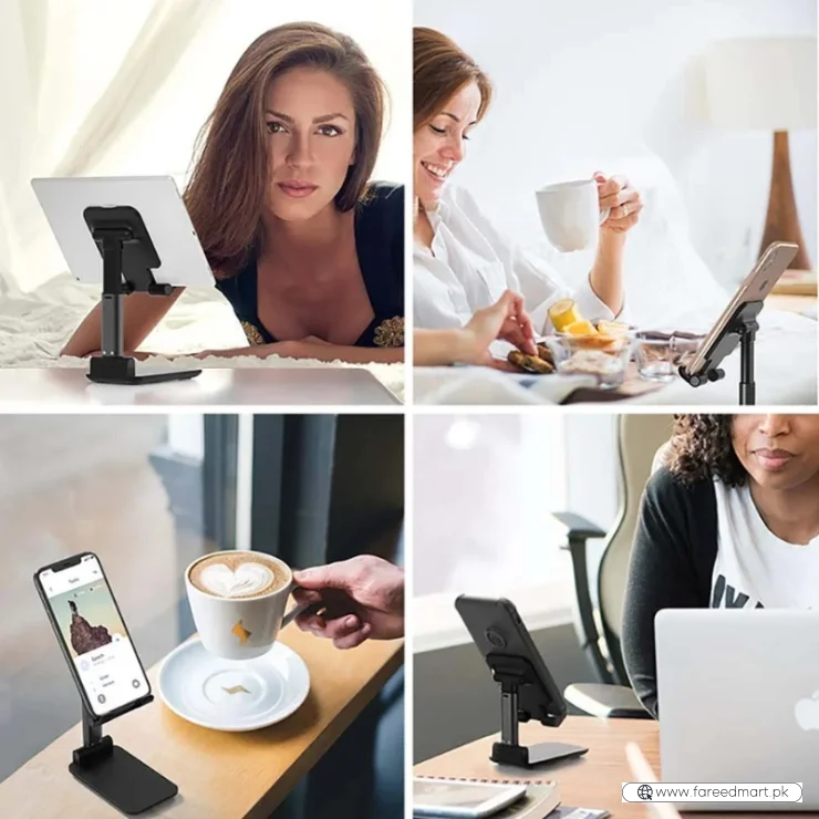 Universal Foldable Mobile & Tablet Stand | Adjustable Multi-Angle Holder