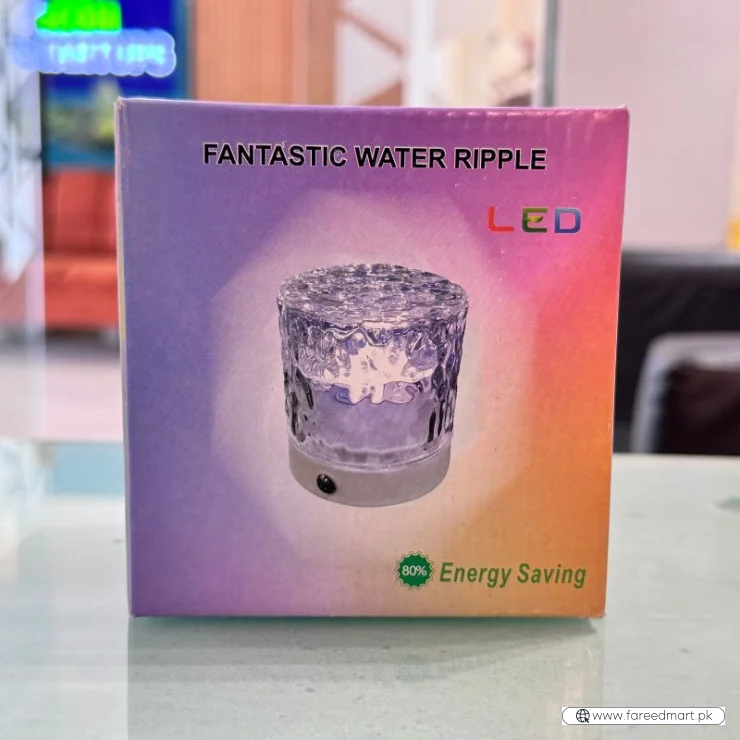 Water Ripple Lamp | 16-Color Rotating LED Night Light with Remote
