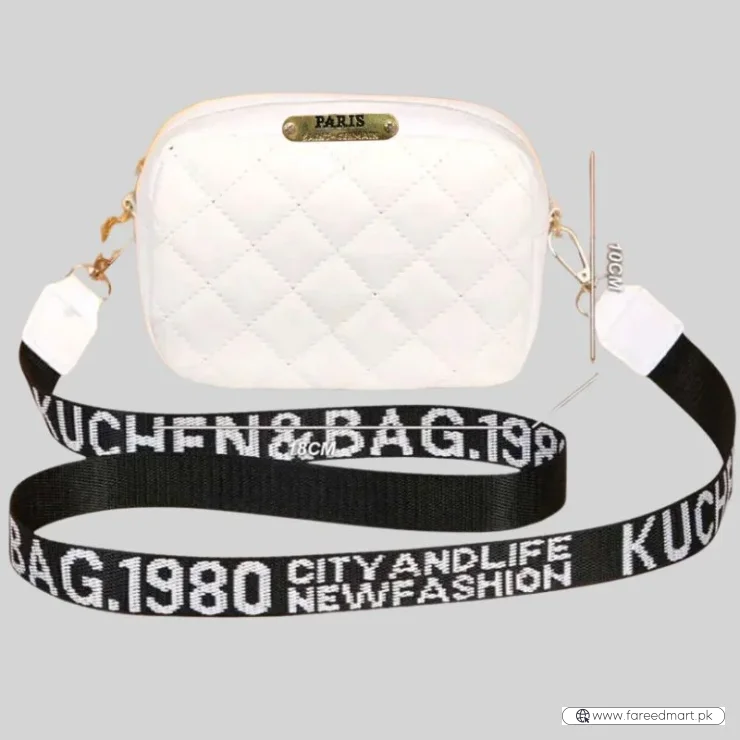 White Leather Handbag for Girls & Women | Stylish Shoulder & Crossbody Bag | Daily Use & Gift