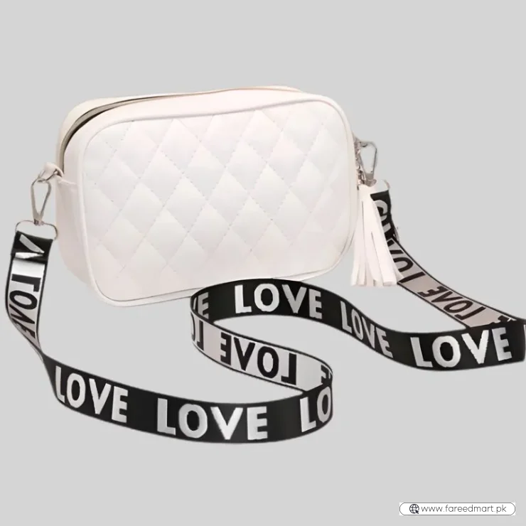 White Leather Handbag for Girls & Women | Stylish Shoulder & Crossbody Bag | Daily Use & Gift