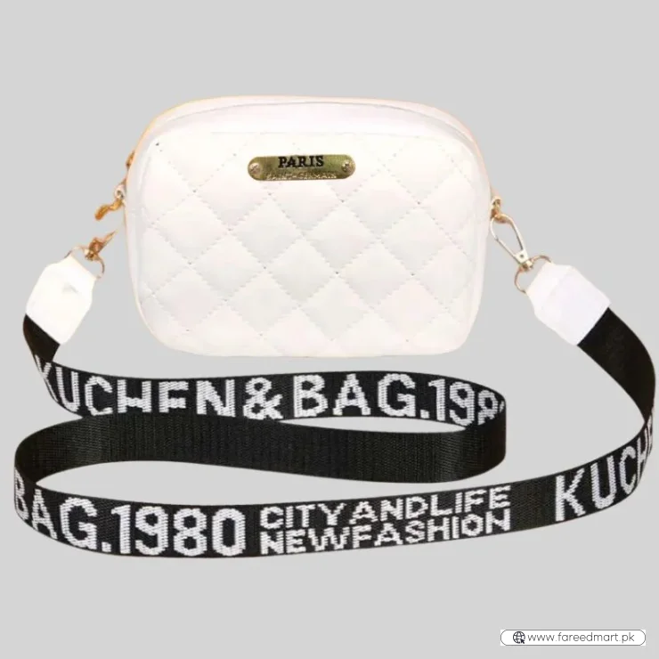 White Leather Handbag for Girls & Women | Stylish Shoulder & Crossbody Bag | Daily Use & Gift