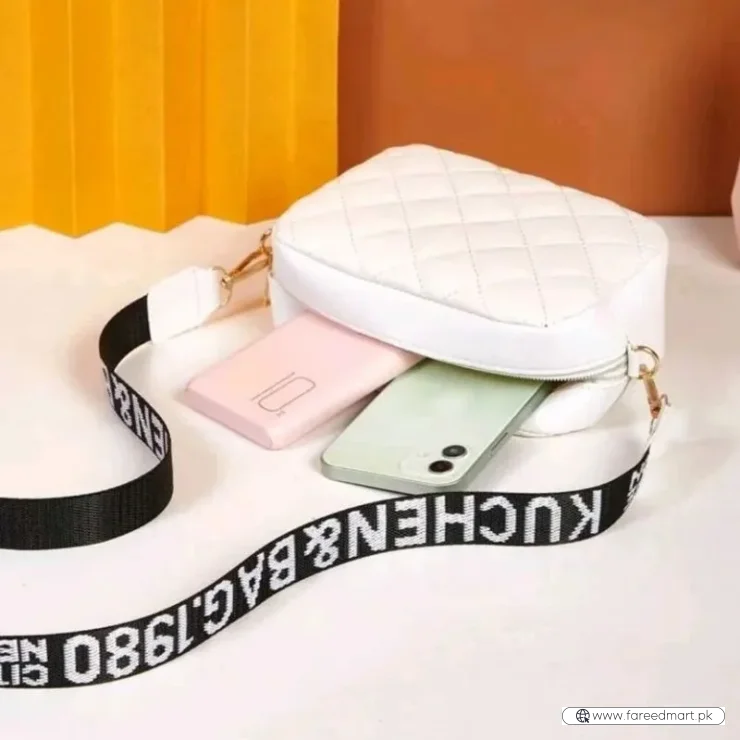 White Leather Handbag for Girls & Women | Stylish Shoulder & Crossbody Bag | Daily Use & Gift