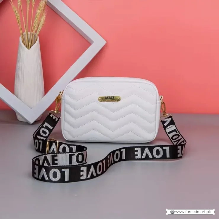 White Leather Handbag for Girls & Women | Stylish Shoulder & Crossbody Bag | Daily Use & Gift