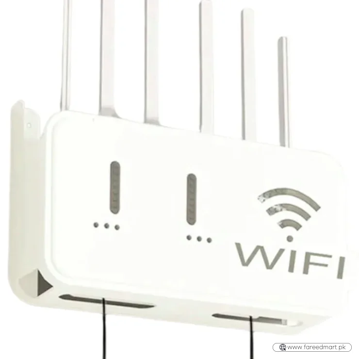 White  WiFi Router Storage Box & Wall Mount Shelf  Universal Cable Organizer | Space-Saving Holder for Modem, Set-Top Box & Smart Devices | Home & Office Use