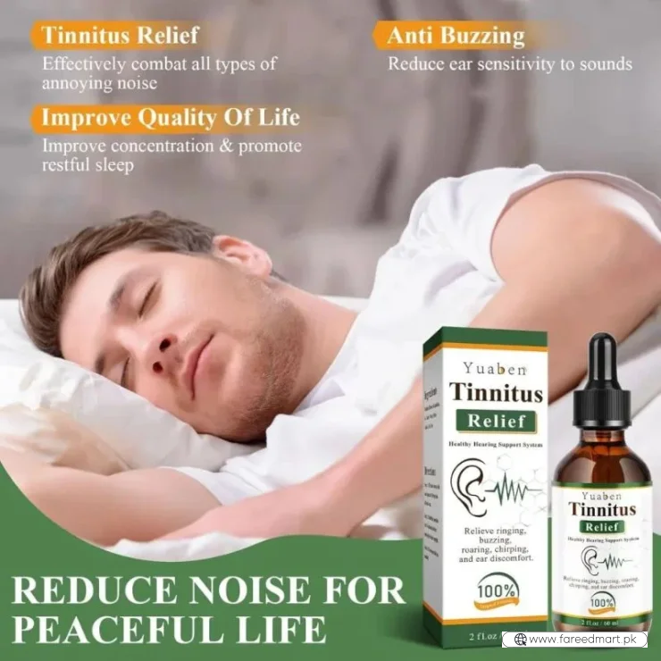 Yuaben Tinnitus Relief Drops | Healthy Hearing Support System | Ear Care Drops for Ringing, Buzzing & Ear Wellness | 60ml