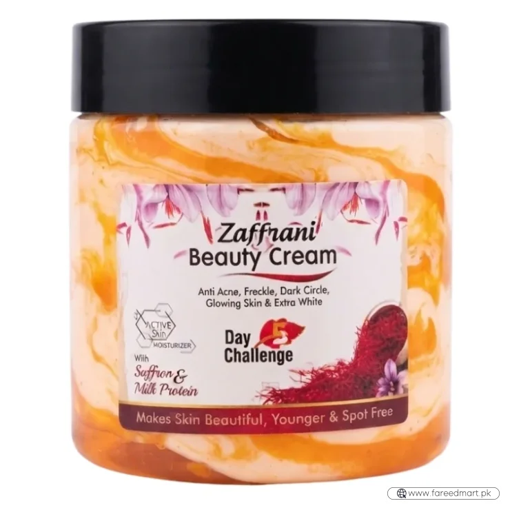 Zafrani Skin Brightening & Moisturizing Cream | Saffron-Infused Deep Hydration Cream | For Face & Body | 500ml